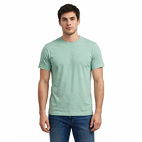 T-shirt en tricot à manches courtes pour homme, col rond, 100% coton, coupe classique, couleur unie, écologique, BD