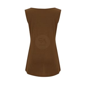 เสื้อกล้ามสีน้ำตาลไซส์ใหญ่สำหรับผู้หญิง แขนกุด คอกว้าง ผ้าคอตตอนผสม ใส่สบายๆ ในฤดูร้อน เหมาะสำหรับใส่เป็นเสื้อซ้อนๆ ผลิตตามสั่ง - Product Image 5