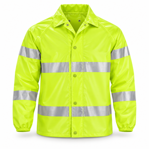 Chaqueta de Seguridad Reflectante de Alta Visibilidad, Ropa de Trabajo Impermeable con Cierre de Presión Frontal, Marca Personalizada de Alta Visibilidad, Logotipo Súper Personalizado - Product Image 1