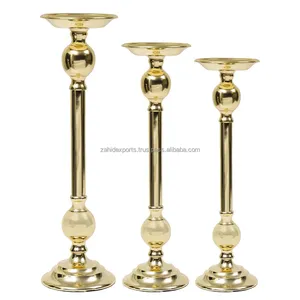 Support de bougie en métal et bois naturel fait main de luxe pour centre de table de mariage et de Noël, décoration moderne pour la maison - Product Image 2