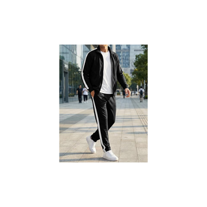 Conjunto Deportivo Personalizado para Hombre con Chaqueta de Cierre Completo y Pantalones Deportivos a Juego, Venta al Por Mayor - Product Image 3