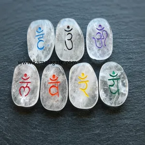 Juego de Piedras de Cuarzo Cristalino para Chakras, con Letras Grabadas, Piedras Curativas Reiki - Product Image 4