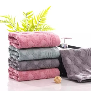 Ensemble de serviettes de bain 100% coton, rectangulaires, tissées, unies, douces, respectueuses de la peau, pour la plage, rose, gris, bleu - Product Image 5