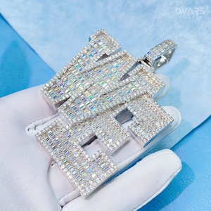 Colgante de Letra Personalizada para Hombre, Chapado en Oro de Lujo, Estilo Hip Hop, con Moissanita VVS de Corte Brillante en Plata de Ley 925, Certificado GCI IDGL - Product Image 4