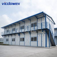 VICDOWEX Maison préfabriquée modulaire contemporaine à 2 étages de type K, épaissie, en panneaux sandwich en acier, assemblage rapide