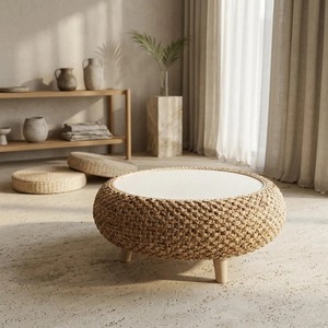 Taburete de Ratán de Diseño, Ideal para Salas de Estar, Dormitorios, Rincones de Lectura y Espacios Exteriores Cubiertos, desde India - Product Image 1