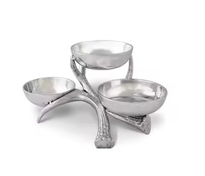 Elegante Centro de Mesa Metálico para Frutos Secos, Decorativo para Invitados - Product Image 1