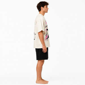 เสื้อยืดสตรีทแวร์ทรงหลวมไหล่ตก ระบายอากาศได้ดี เป็นมิตรกับสิ่งแวดล้อม ผลิตจากผ้าฝ้าย 100% สำหรับทุกเพศทุกวัย รับผลิตแบบ OEM ODM - Product Image 3