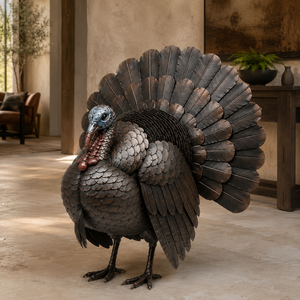 Pequeña Escultura de Pavo de Metal Hecha a Mano, Estatua de Pájaro para Jardín, Patio, Porche, Decoración del Hogar, Fabricante Mayorista, Proveedor Personalizado - Product Image 2