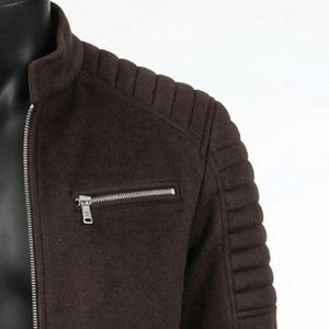 เสื้อแจ็คเก็ตหนัง PU ผู้ชายทรงสลิมฟิต คอปกโปโล ติดกระดุม กันน้ำ คุณภาพสูง จากผู้ผลิตชั้นนำ แบบคลาสสิก OEM - Product Image 4