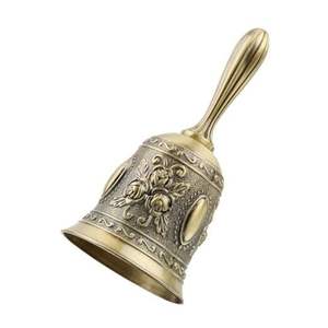 Campana de Mano Clásica de Latón, Artesanía Tradicional, Acabado Pulido, Ideal para Rituales, Meditación, Eventos y Decoración Espiritual - Product Image 1