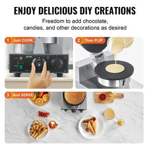 Macchina Elettrica Commerciale per Coni Gelato 1230W, Antiaderente in Acciaio Inox con Controllo della Temperatura - Product Image 6