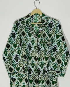 Ensemble de pyjama en coton pour femme, motif ethnique imprimé à la main, idéal pour les voyages, prix de gros - Product Image 6