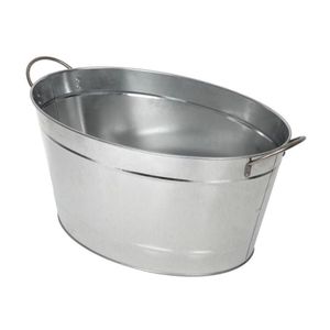 Wholesale Rustic Galvanized Metal Ice Bucket Vintage <b>Drink</b> <b>Cooler</b> Tub Oval Champagne Wine Beer Ice Chiller Tub for Wedding Decor - Product Image 2
