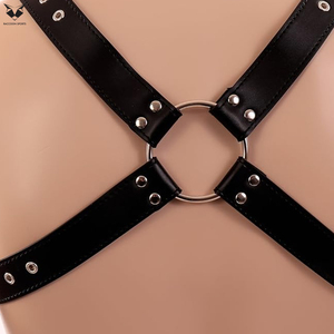 Custom Manufacturing Ladies Fetish Club Wear PU Leather Harness Set Adjustable Buckle <b>Waist</b> Belt Thigh <b>Chains</b> Neck Collar Women - Product Image 5