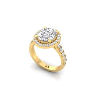 Bague solitaire ovale en diamant de laboratoire à éclat majestueux, plaqué or 10 carats, de luxe, pour mariage/anniversaire féminin - Product Image 1