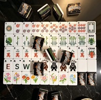 Ensemble de Mahjong en Acrylique aux Motifs Marbre et Forêt avec 160 Tuiles Décoratives pour Tables de Mahjong à Domicile et Vente au Détail