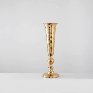 Vases de luxe pour centres de table de mariage, vases décoratifs en métal doré, vases trompettes hauts pour la décoration de sol de mariage, vase à fleurs - Product Image 2