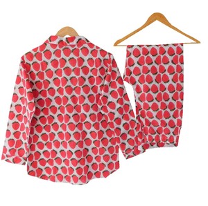 Strawberry Print Cotton <b>Pajama</b> Set | Women's Printed Night <b>Suit</b> - Product Image 4