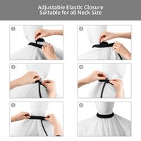 Vente en gros de capes de barbier personnalisées, robes de salon en polyester résistantes à l'eau, vêtements de travail pour la coiffure, tabliers de coupe de cheveux avec logo personnalisé imprimé