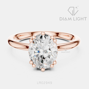 Bague en or blanc 14 carats pour femme avec diamant ovale de 1,70 carat cultivé en laboratoire, certifié IGI, couleur F+, clarté VS+, bijoux de fiançailles, cadeau pour femme - Product Image 3