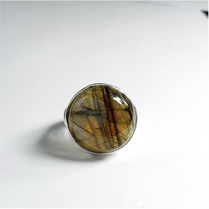 <b>Large</b> Labradorite Stone with High Quality Sterling Silver Handmade <b>Ring</b> for Unisex Perfect Gift on Occasions & Daily Wear - Product Image 2