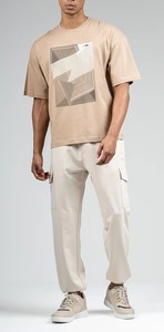Men's Oversized <b>Black</b> <b>T</b>-<b>Shirt</b> With Geometric Pattern Digital Print Short Sleeve O-Neck Casual Jersey Cotton Top - Product Image 3