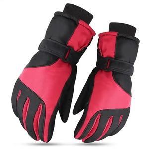 Wholesale Waterproof Windproof Cowhide Leather Winter Thermal Snow <b>Ski</b> & Snowboarding Gloves Full Finger Hook - Product Image 4