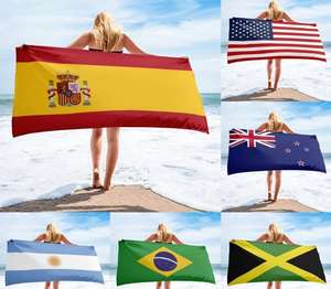 Toalla de Playa con Estampado de Bandera Nacional, Logotipo Personalizado, Impresión por Sublimación, Súper Absorbente, Secado Rápido, Toalla de Picnic - Product Image 3