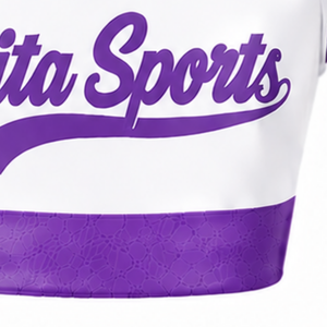 Maillot de cheerleading sans manches sublimé violet, tenue de sport athlétique pour l'entraînement et la compétition - Product Image 6