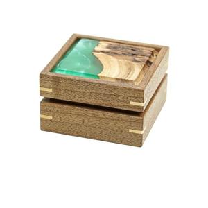 Resin Finishing New Fashionable Design Trinket <b>Box</b> Wedding Ring <b>Earring</b> Bracelet Necklace Decorative Wooden Jewellery <b>Box</b> - Product Image 2