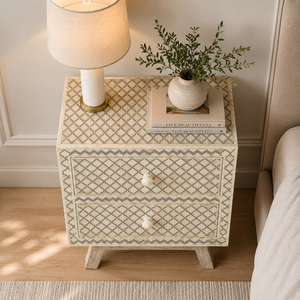Pattern Inlay Solid Wood <b>Sideboard</b> with Drawer Storage Durable & Space-Saving for Living Room Bedroom Villa & Apartment - Product Image 4