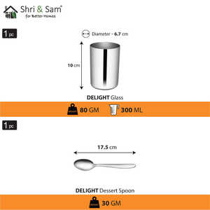Ensemble Thali en acier inoxydable Delight, 6 pièces, collection de vaisselle de qualité supérieure - Product Image 4