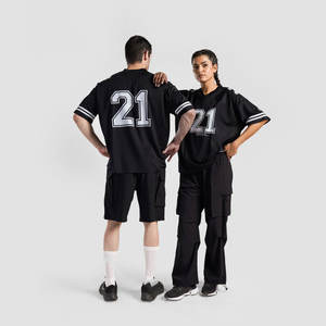 Camisetas Oversize para Hombre, Cuello en V, Malla de Jersey, Poliéster/Algodón, Ajuste Unisex, Forma Minimalista, Máximo Impacto - Product Image 3