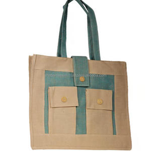 Sac cadeau écologique en toile de jute, petit format, pour emballage et rangement, sac à bandoulière durable en jute imprimé, provenant d'Inde - Product Image 3