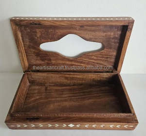Cubierta de Caja de Pañuelos Ecológica con Incrustaciones de Nácar y Madera Hecha a Mano, Elegante Portapañuelos de Estilo Americano para el Hogar, Oficina y Baño - Product Image 4