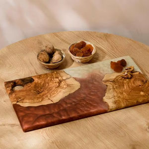 Plateau de mariage rectangulaire multifonctionnel en résine Jade Flow, motif floral Art Déco - Product Image 1