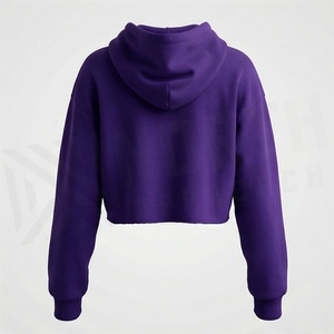 Sudadera con Capucha Corta Personalizada para Mujer, con Insignia, Ligera, Informal, Deportiva, a la Moda, para Invierno - Product Image 2