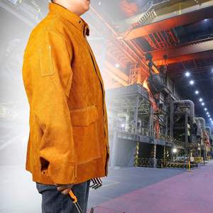 Chaqueta de protección para soldadura con aislamiento térmico, ropa de seguridad de alta resistencia, chaqueta de protección de cuero para la industria de la soldadura - Product Image 2