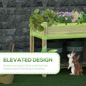 Fioriera Rialzata Classica 90x50x75 cm con Ripiano Contenitore, Vaso da Coltivazione in Legno, Letto da Giardino Elevato BA - Product Image 4