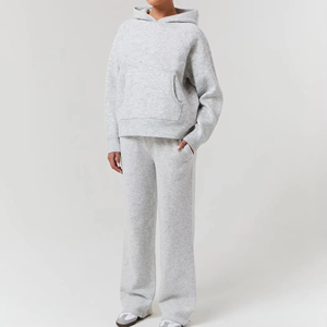 Conjunto Deportivo de 2 Piezas para Mujer, Otoño Invierno, Sudadera con Capucha y Pantalones Deportivos, Ropa Deportiva Urbana, con Logotipo Personalizado - Product Image 3