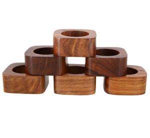 Porte-serviettes personnalisé à bas prix, qualité supérieure, décoration de mariage et de fête à domicile, anneaux à serviettes en bois - Product Image 5