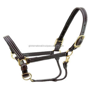 Fancy Horse Racing produits équestres triple cousu nouveau design fait à la main en cuir cheval licou au prix de gros usine Inde - Product Image 1