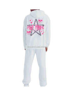 Ensemble de vêtements de sport d'hiver décontractés pour hommes personnalisés par OEM joggers à capuche respirants vêtements de sport grande taille 2 pièces décontracté course à pied écologique - Product Image 4