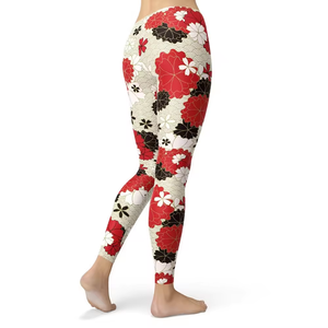 Leggings de sport pour femme à imprimé floral, taille haute, extensibles, respirants, pour yoga et fitness - Product Image 5