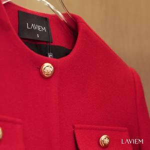 Blazer elegante de mezcla de lana con cuello redondo para mujer, chaqueta estructurada, abrigo corto minimalista y elegante, estilo coreano - Product Image 6