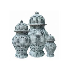 Vases en rotin rustique, style urne, pour décoration intérieure, tressés, bohèmes, vintage, pour fleurs, fabriqués au Vietnam - Product Image 4