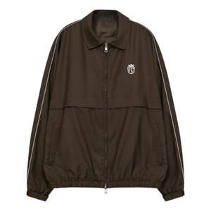 Conjunto de Chaqueta y Pantalones Deportivos Smart Piped para Hombre, Ropa Deportiva Casual con Chaqueta con Cierre, Traje Deportivo de Moda en Color Marrón - Product Image 1