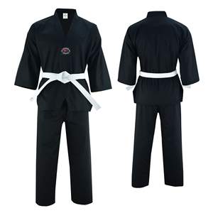 Uniforme de taekwondo de diseño personalizado, tela de polialgodón transpirable, ligero y duradero, uniforme de entrenamiento con cuello en V para hombres y mujeres. - Product Image 4