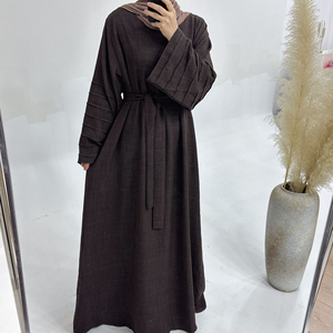 Muslim Abaya Dress Casual Plain Tiered Sleeves Abayas for Women Dubai Turkey Dresses Ramadan Islamic Clothing <b>Kaftan</b> Hijab Robe - Product Image 3